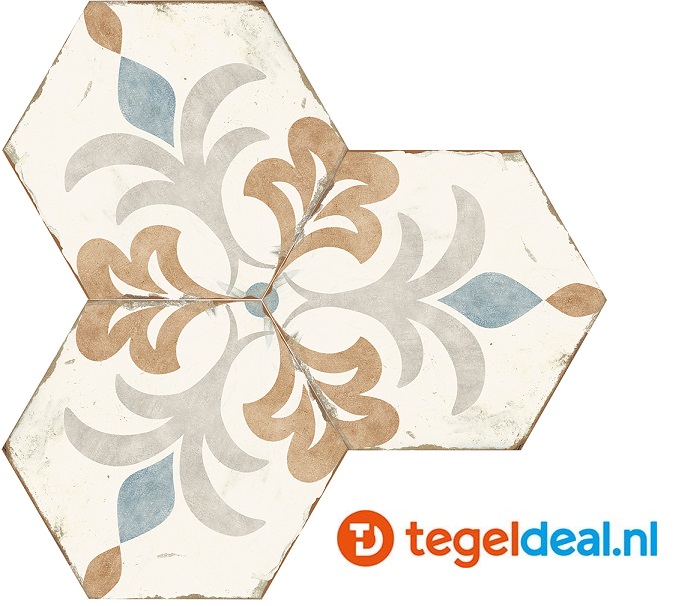 Nanda Tiles, Bohemia LOLA, 21x25 cm, hexagon patroontegels
