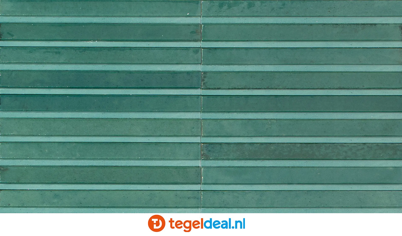 Marazzi Lume EMERALD, 6x24 cm Rake 3D MP9G, wandtegels met reliëf
