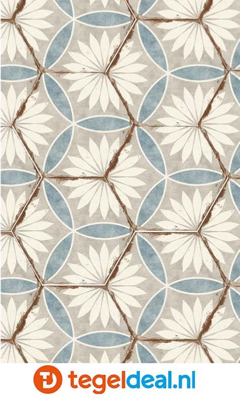 Nanda Tiles, Bohemia MARGARITA, 21x25 cm, hexagon patroontegels