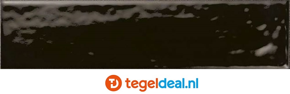Ribesalbes Hope NERO GRAPHITO glans, 6x25 cm, handvorm wandtegels