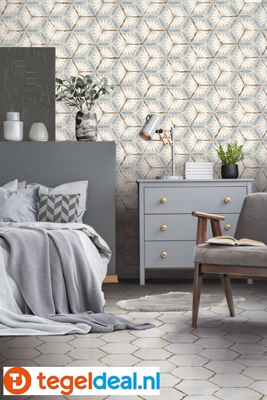 Nanda Tiles, Bohemia LINO WHITE, 21x25 cm, hexagon tegels