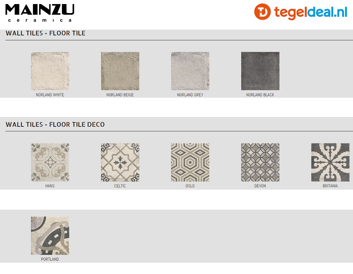 Mainzu, Norland, 20x20 cm, vloer- en wandtegels Mainzu, Norland, 20x20 cm, vloer- en wandtegels