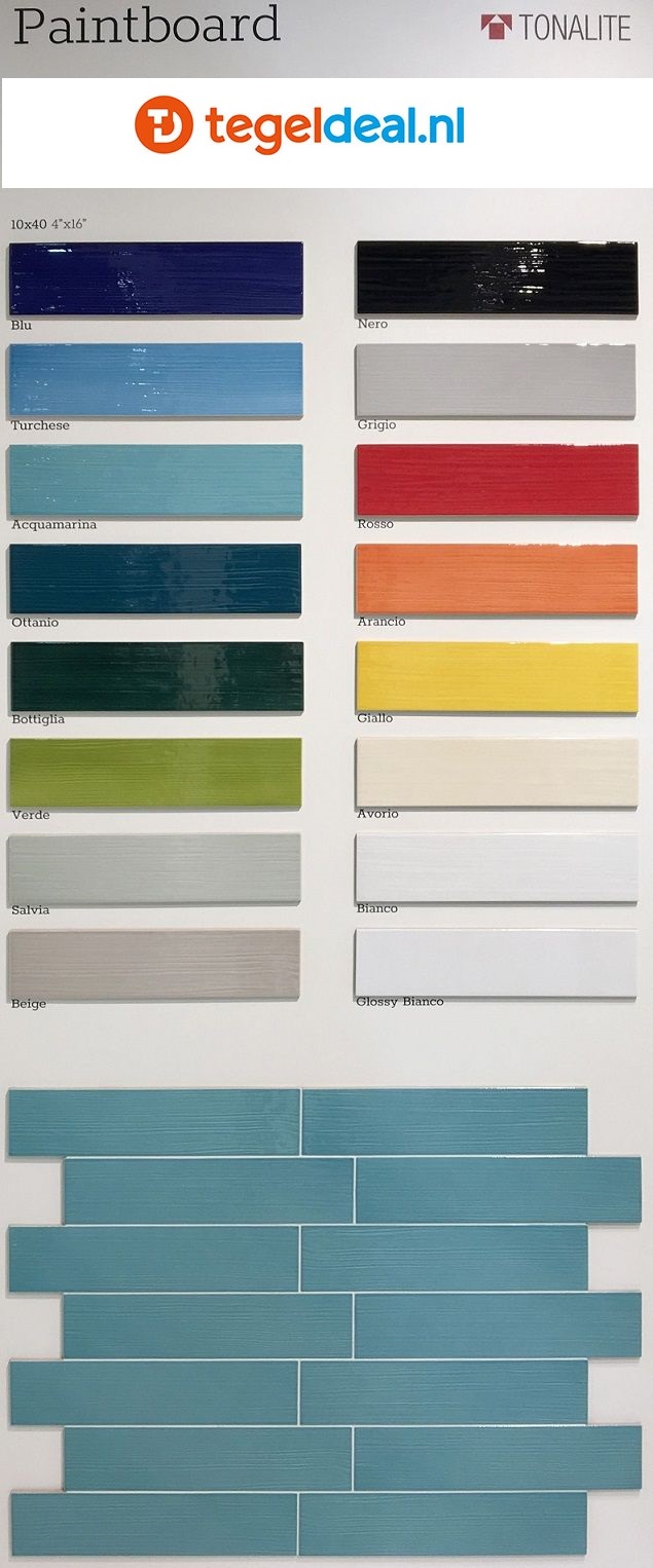 Tonalite, Paintboard, 10x40 cm, wandtegels Tonalite, Paintboard, 10x40 cm, wandtegels