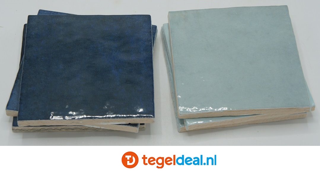 Equipe, Artisan Colonial Blue, 13x13 cm, art 24460, handvorm wandtegels