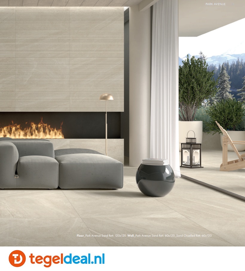 SIL Ceramiche, Park Avenue SAND, 60x60 cm, natuursteenlook tegels