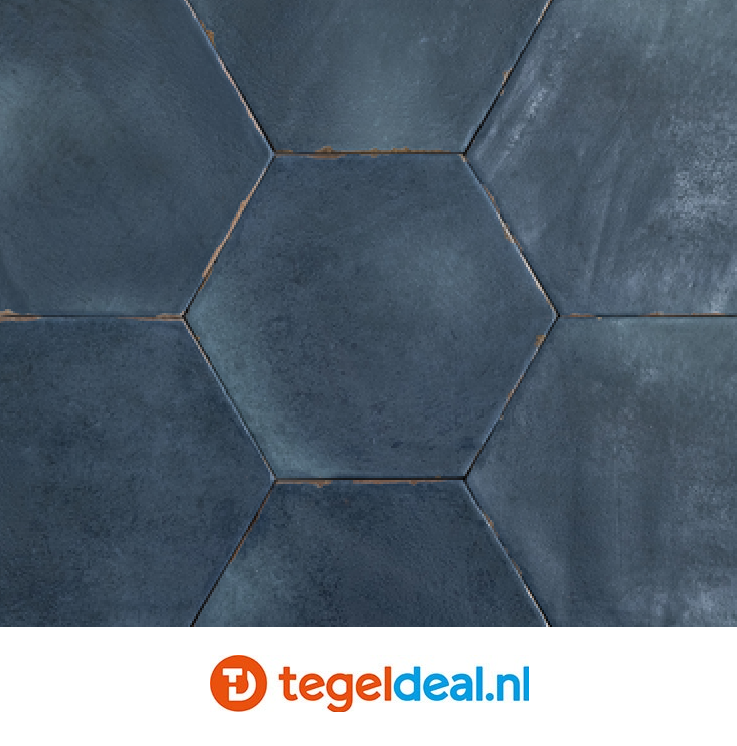 OPRUIMING :  Vloer-wandtegels Nanda Tiles, Capri CHIAZZA MARINO - 14 x 16 cm hexagon - 3 m2 voor 90,00 euro 
