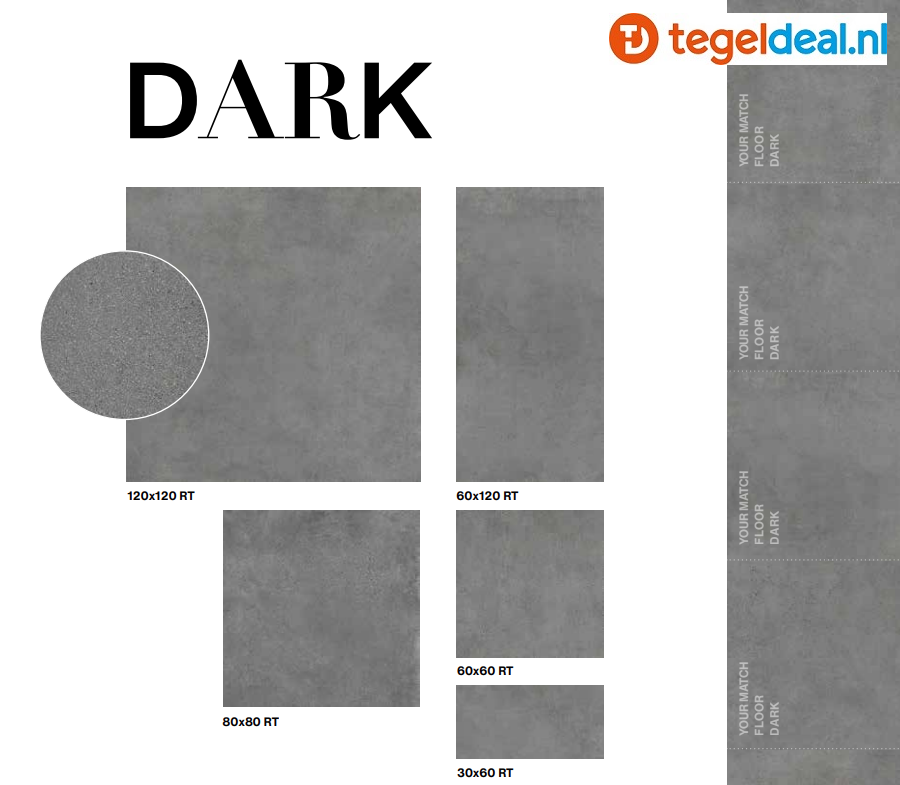 Supergres Your Match DARK, 120x120 cm, MDK1 cementlook tegels