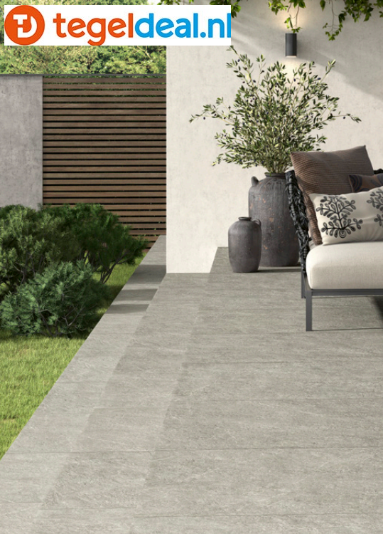 ACTIE - Castelvetro Pietra Antica, GREY, 60x60x2 cm, art. 02XPA60R4, natuursteenlook terrastegels - € 38,50 per m2