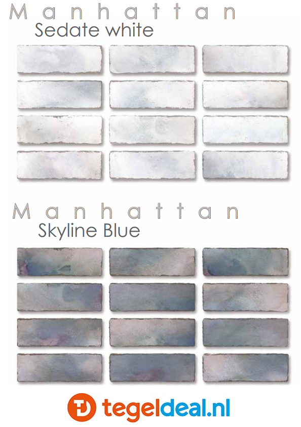 WDT Nanda Tiles, Manhattan, Skyline Blue, 13x39,5 cm