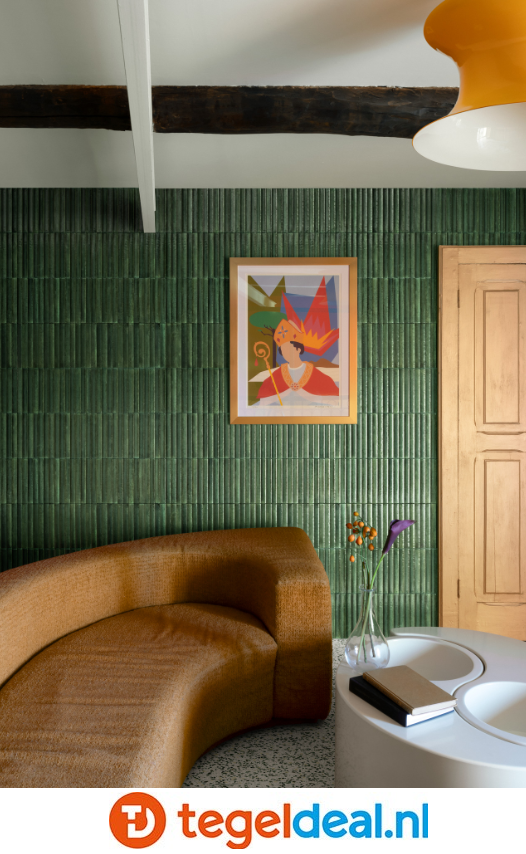 Marazzi Lume GREEN, 6x24 cm Swing 3D MP92, wandtegels met reliëf