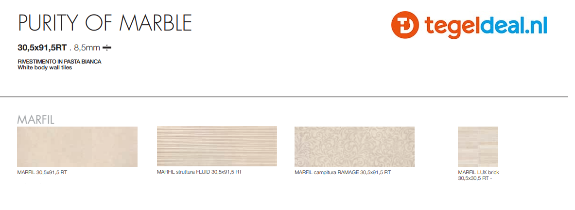 VLT Supergres Purity of Marble, Marfil Lux, 75 x 150 cm