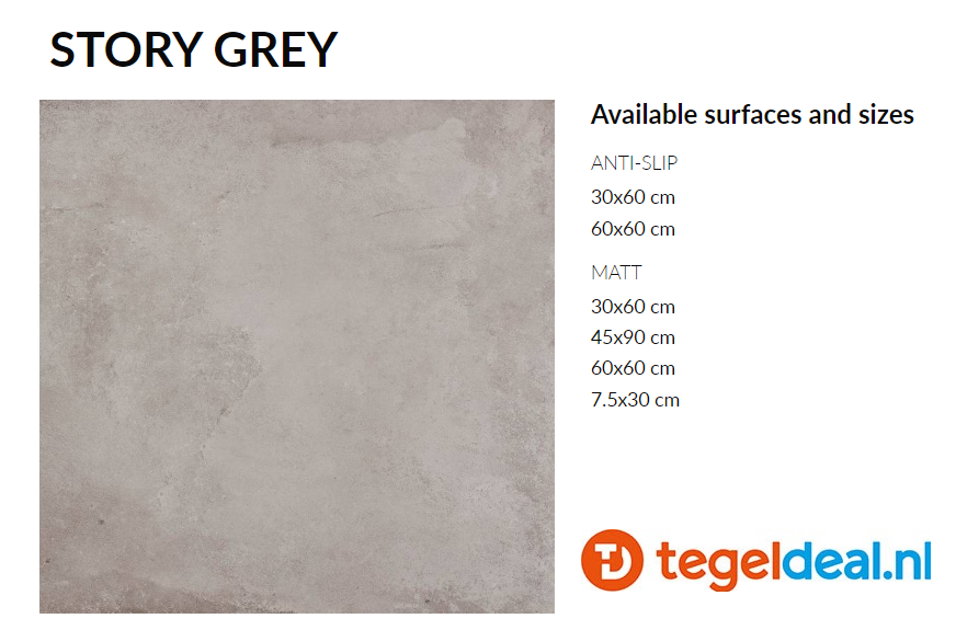 VLT Supergres Story Grey, 45x90 cm, SGY9