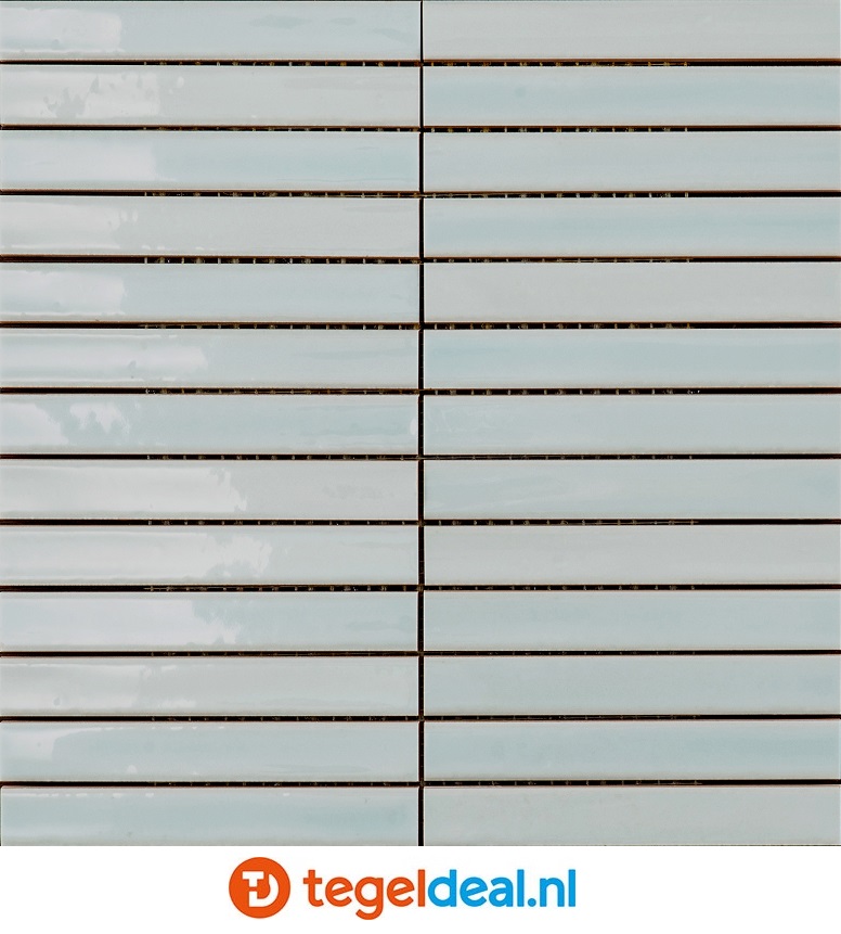 Short Stick Gloss Krystal, 2x15 cm, handvorm mozaïek wandtegels