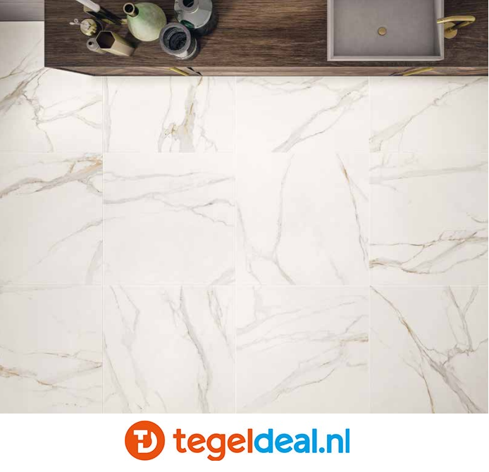 KEOPE Elements Lux, CALACATTA GOLD Lappato, 60x120 cm