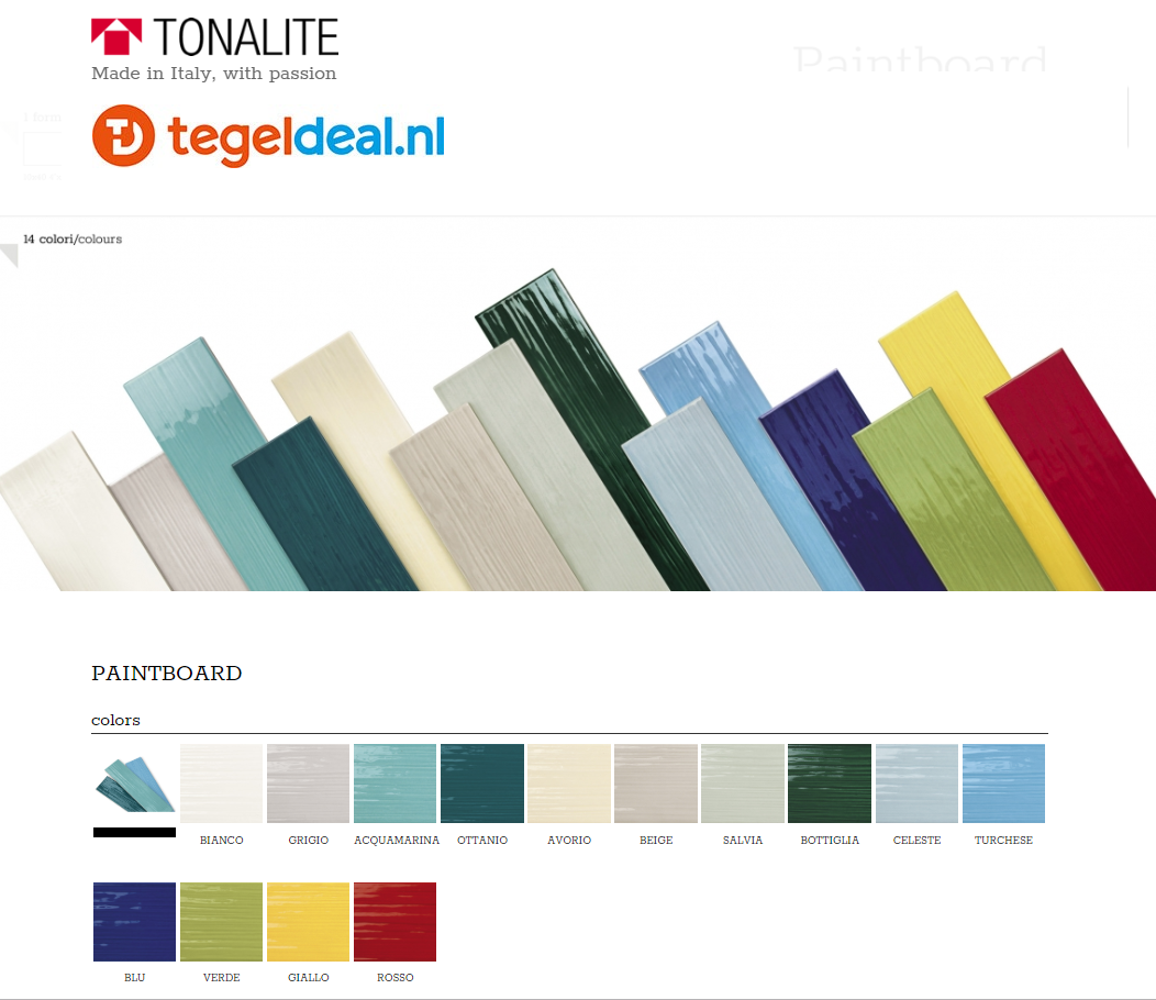 Tonalite, Paintboard, 10x40 cm, wandtegels Tonalite, Paintboard, 10x40 cm, wandtegels