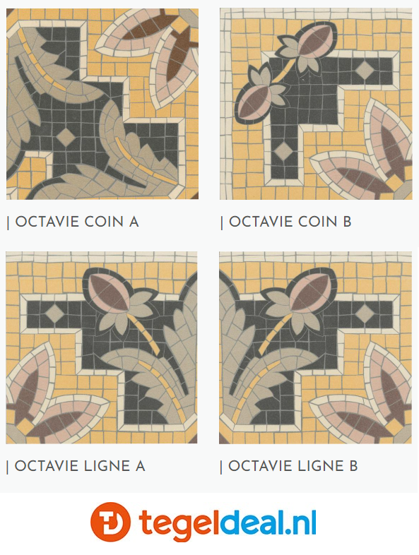 Revoir Paris, Bel-Histoire OCTAVIE Coin A, 15x15 cm, patroontegels Revoir Paris, Bel-Histoire OCTAVIE Coin A, 15x15 cm, patroontegels