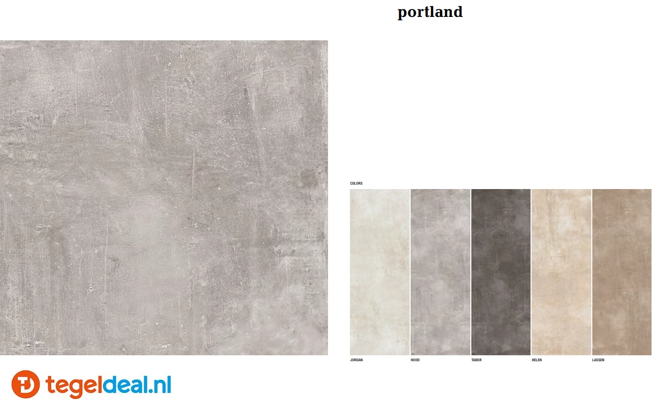 Fondovalle Portland, HOOD, 120x120x0,6 cm, PTL004, betonlook tegels  