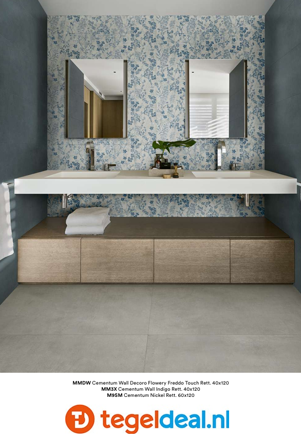Marazzi Cementum NICKEL, 120x120x0,6 cm Strutt., MAX9, cementlook tegels Marazzi Cementum NICKEL, 120x120x0,6 cm Strutt., MAX9, cementlook tegels