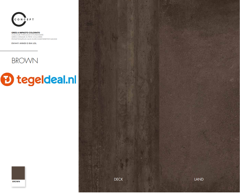 Castelvetro, Concept Land BROWN, 30x60 cm, 02CLD36R8  - € 28,50 per m2, betonlook tegels