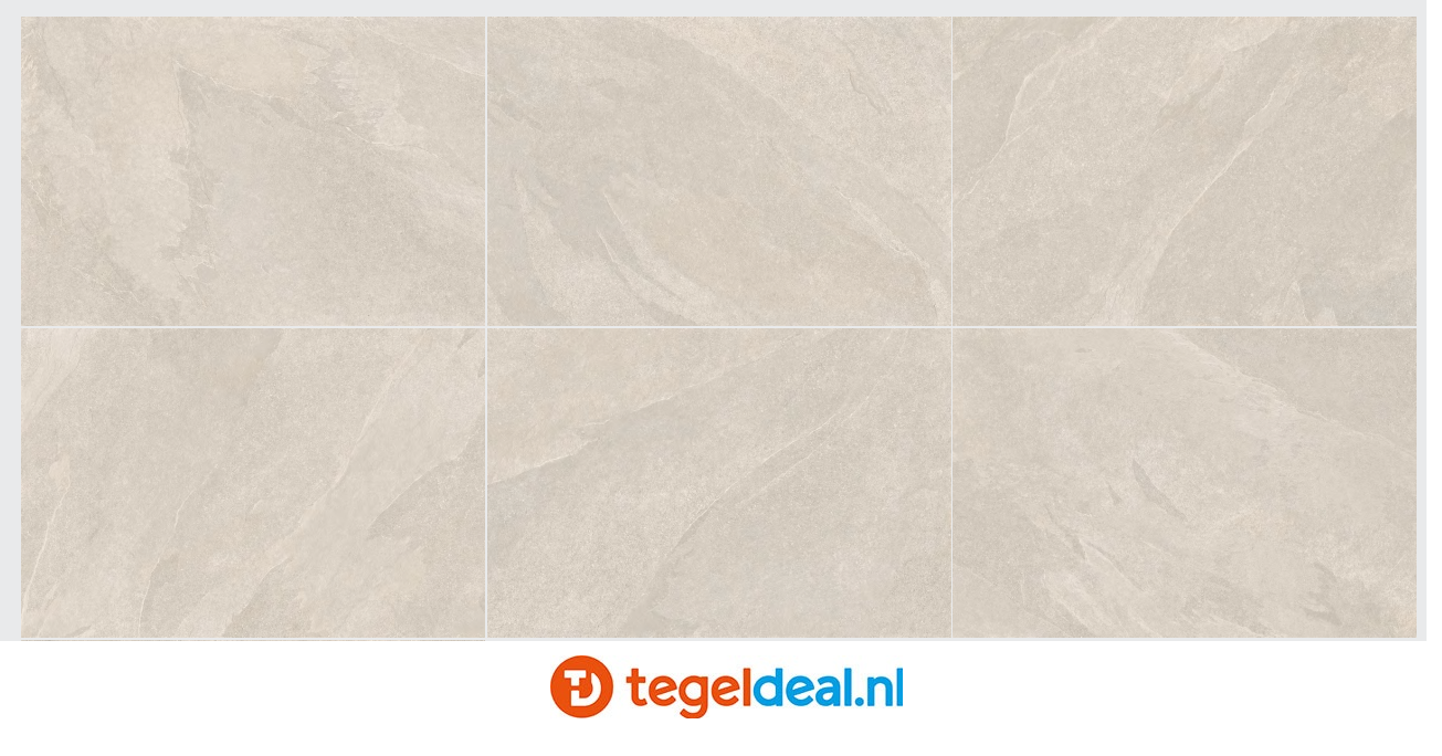 Ermes Aurelia, Ark Corda, 80x80 cm Nat., natuursteenlook tegels