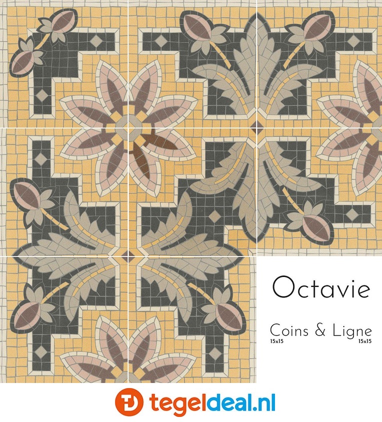 Revoir Paris, Bel-Histoire OCTAVIE Coin A, 15x15 cm, patroontegels Revoir Paris, Bel-Histoire OCTAVIE Coin A, 15x15 cm, patroontegels