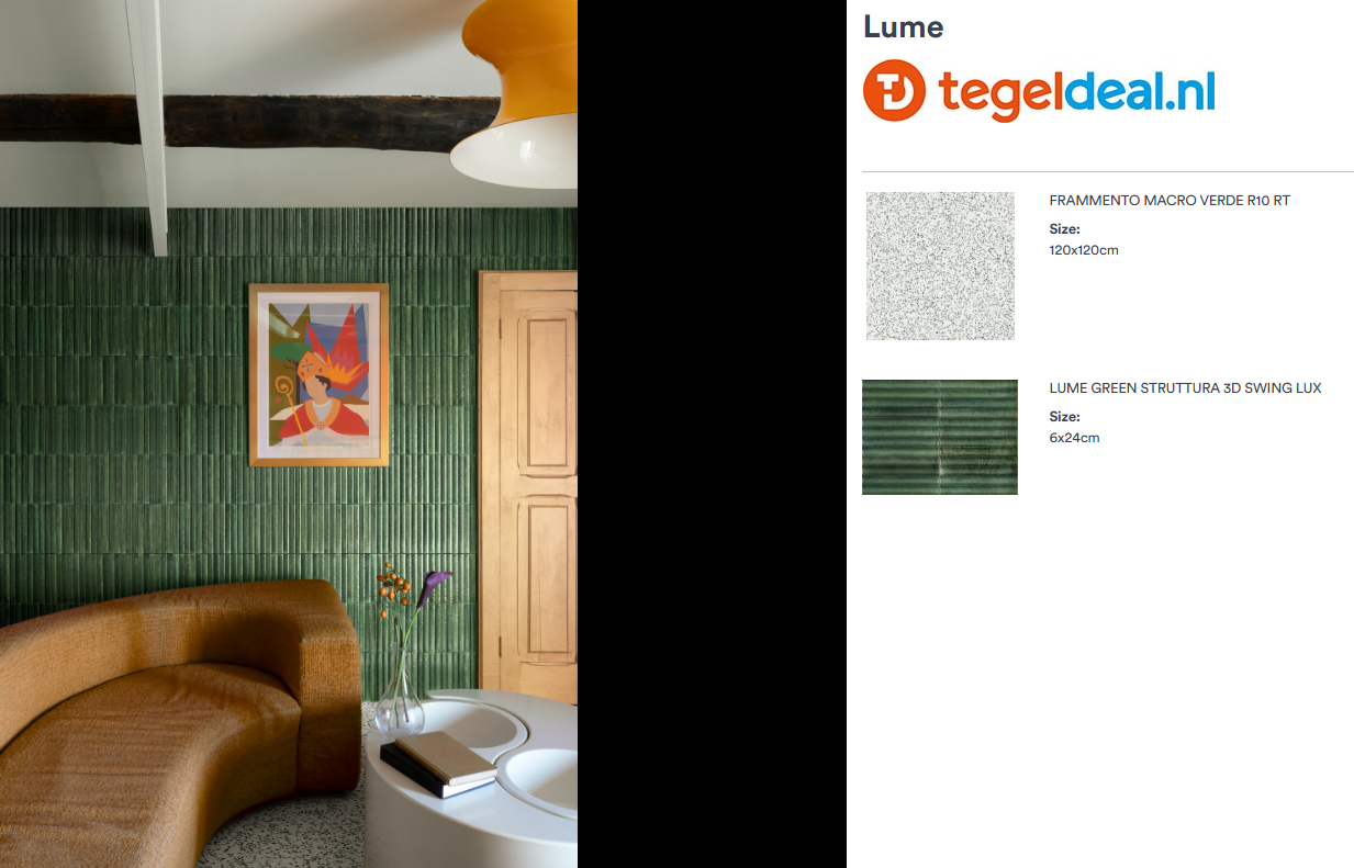 Marazzi Lume GREEN, 6x24 cm Swing 3D MP92, wandtegels met reliëf