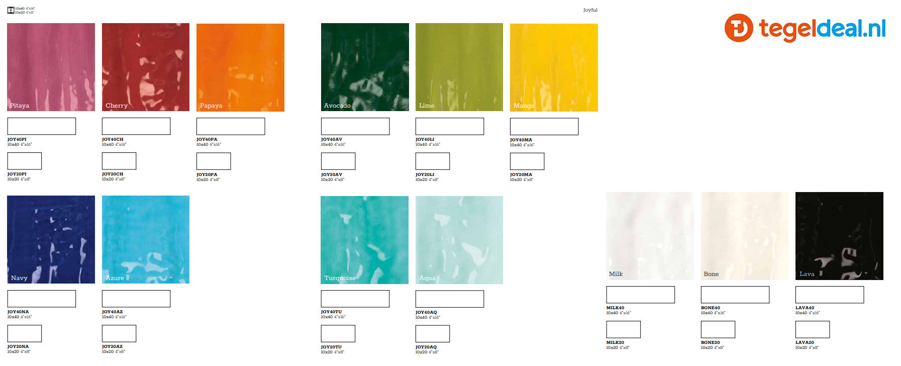 Tonalite, Joyful, 10x20 en 10x40 cm, wandtegels Tonalite, Joyful, 10x20 en 10x40 cm, wandtegels