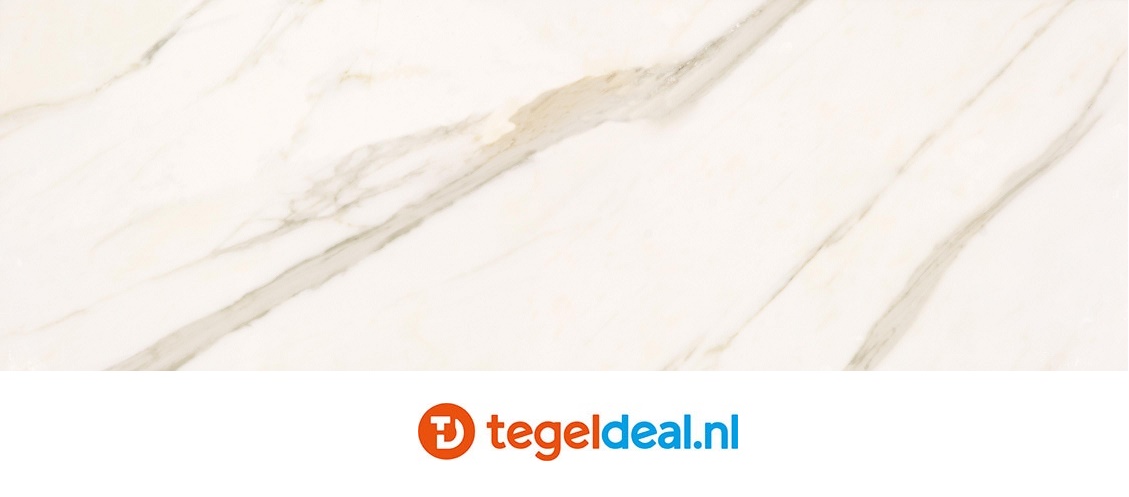 WDT Supergres Purity of Marble, Calacatta, 30,5x91,5 cm, glans