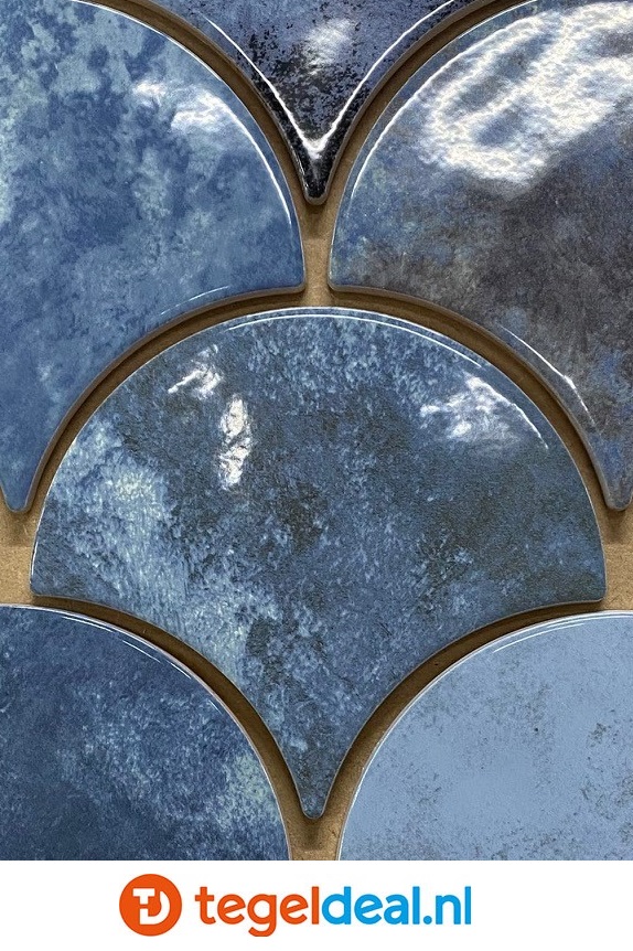 Ribesalbes, Calm Drop, Lapis, 15,2x17,2 cm, waaiervormige wandtegels