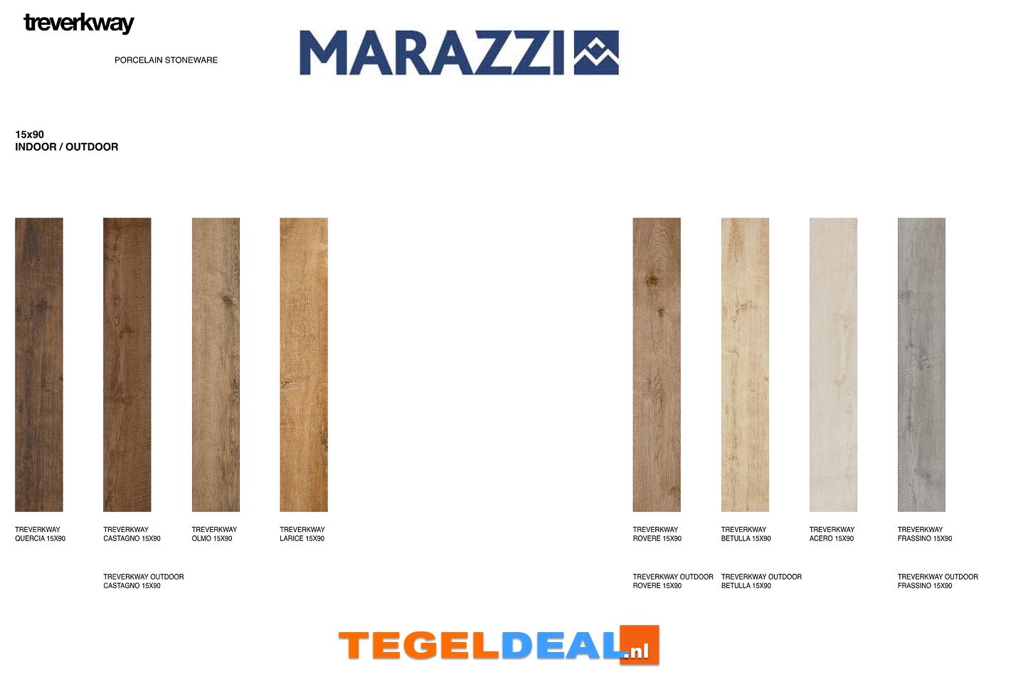 VLT Marazzi Treverkway, 15x90 cm houtlook