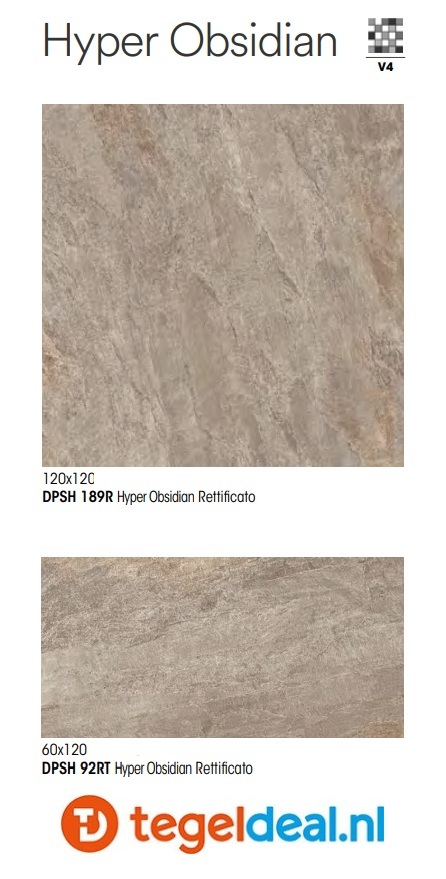 NovaBell Deepstone, Hyper Shell - Obsidian - Lava, 60x120 cm Naturale, natuursteenlook wand- en vloertegels - €42,50/m2