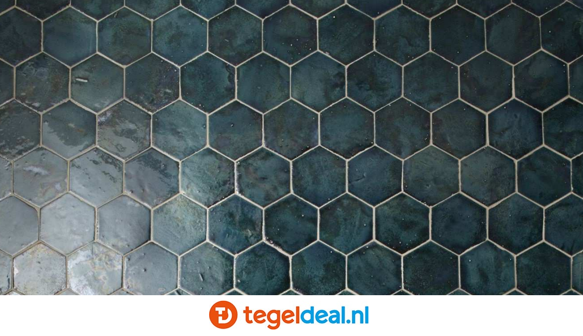 Tonalite, Esamarine, 16,2x18,5 cm, hexagon wandtegels Tonalite, Esamarine, 16,2x18,5 cm, hexagon wandtegels