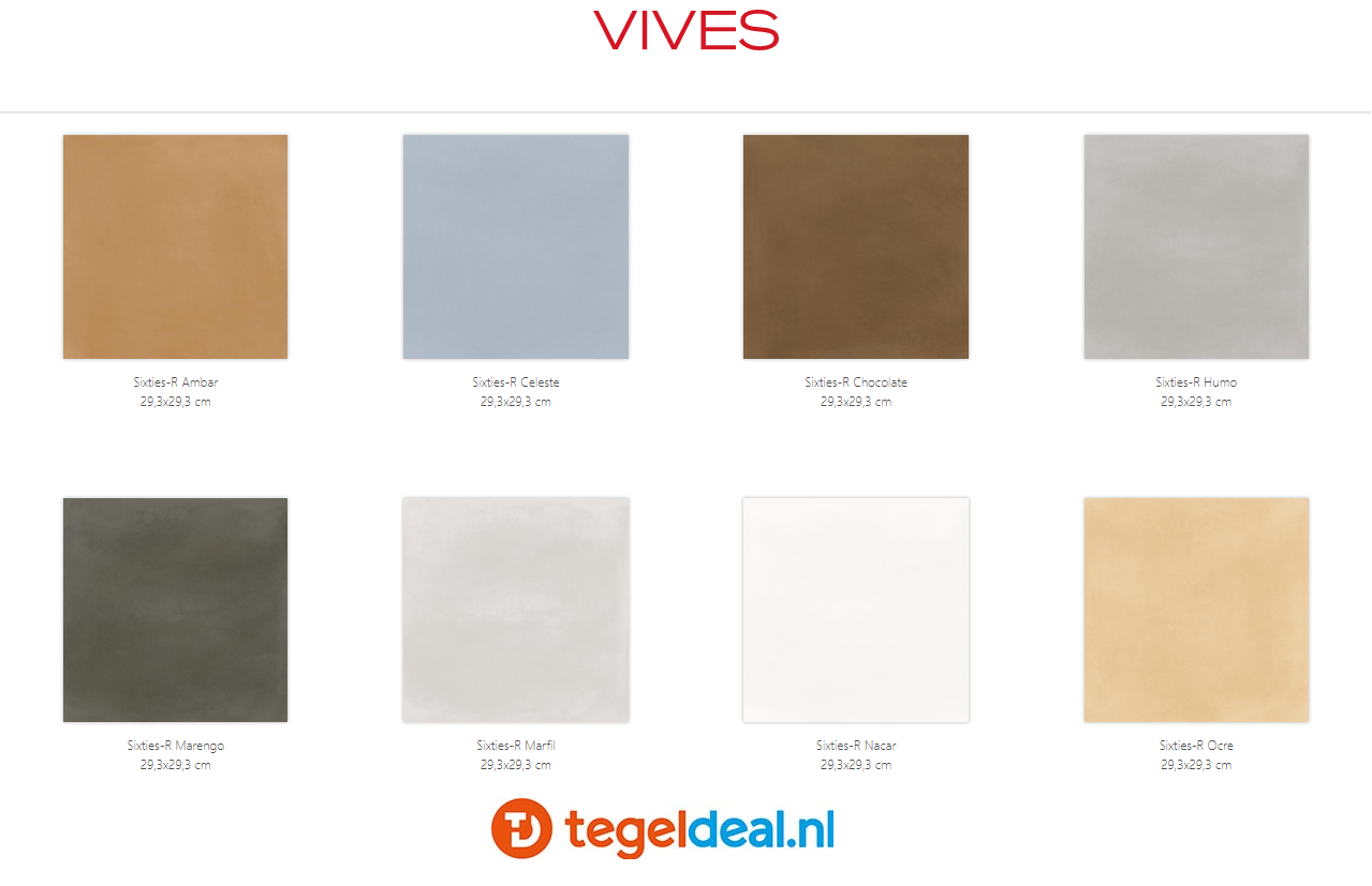VLT Vives Pop Tile, 29,3x29,3 cm, 8 uni kleuren 