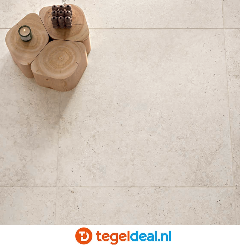 Supergres Astrum, WHITE Cross Cut Naturale, 30x60 cm, travertin-look tegels 