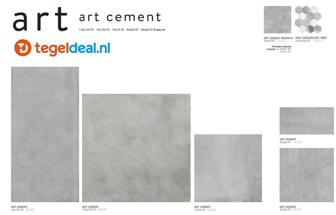 Supergres Art Clement, 60x60 cm, CE6Ø, betonlook tegels 