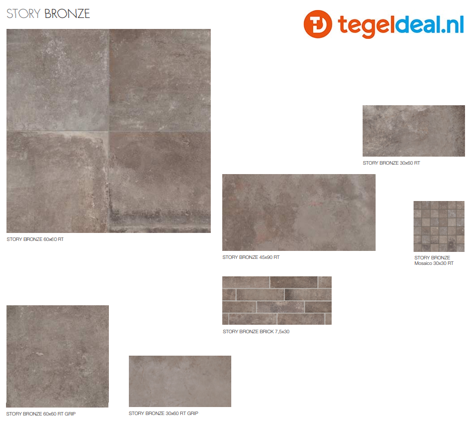 Supergres Story Bronze, 45x90 cm, SBR9, natuursteenlook tegels
