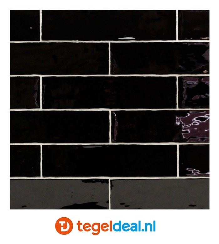 Equipe, Masia NEGRO, 7,5x30 cm, handvorm wandtegels OP VOORRAAD