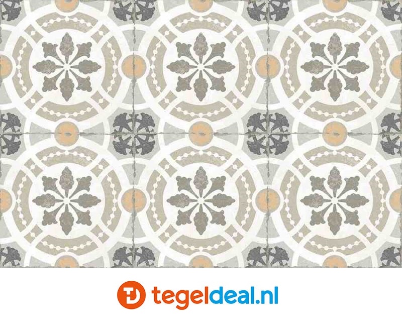 VLT Gabana, 20x20, vintage patroontegels VLT Gabana, 20x20, vintage patroontegels
