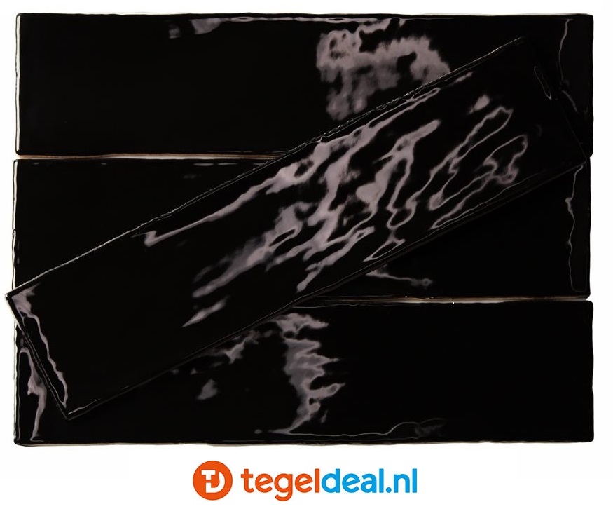 Equipe, Masia NEGRO, 7,5x30 cm, handvorm wandtegels OP VOORRAAD