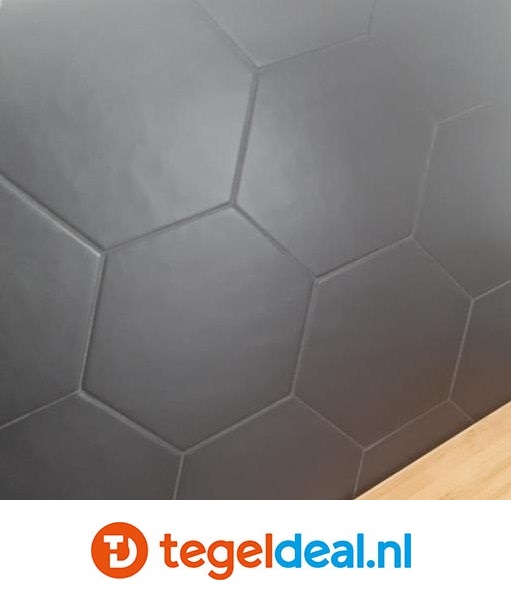 ACTIE Vloer-wandtegels Equipe, Hexatile NEGRO MATE, 17,5x20 cm  OP VOORRAAD - OP=OP