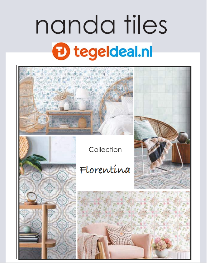 VLT / WDT Nanda Tiles, Florentina, 15x15 cm, patroontegels VLT / WDT Nanda Tiles, Florentina, 15x15 cm, patroontegels