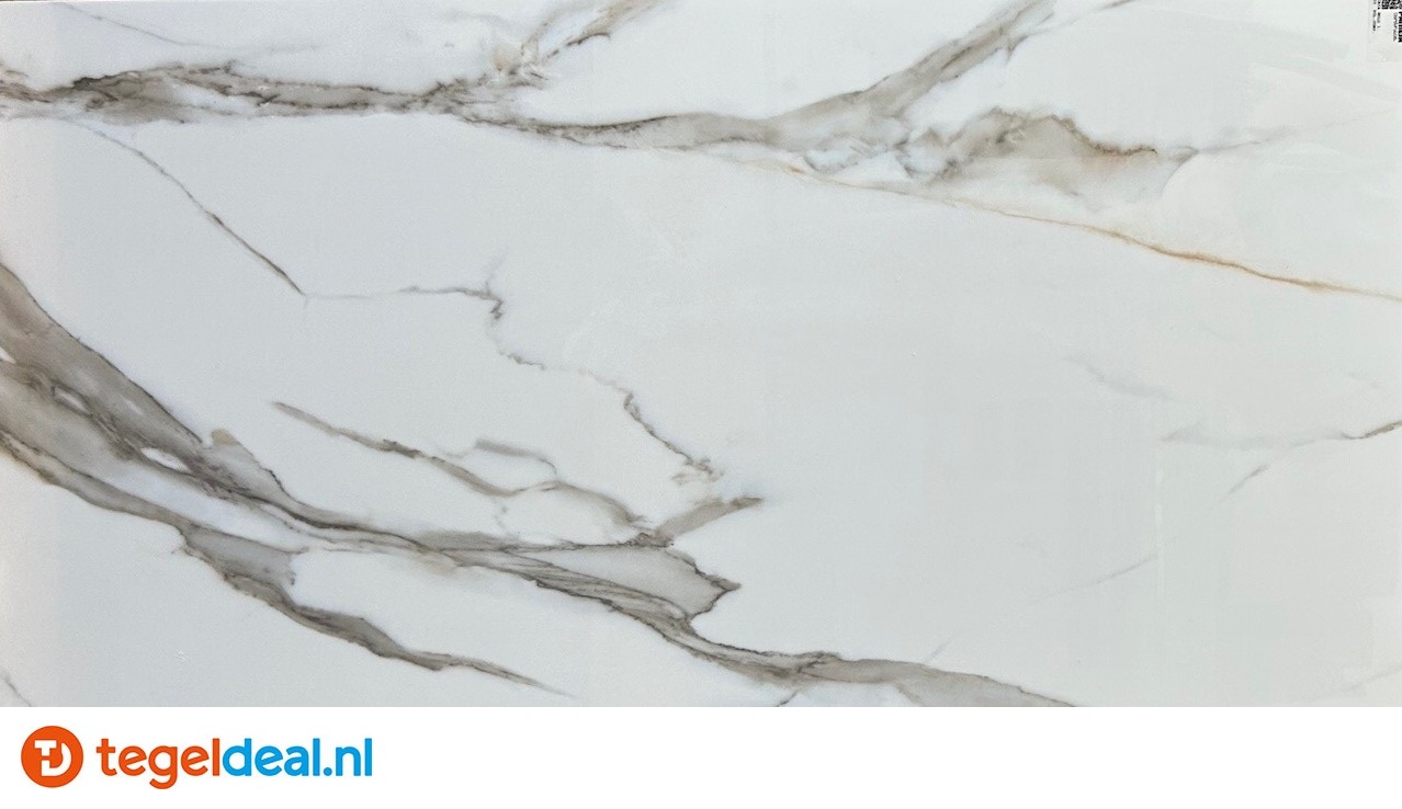 Pamesa, CALACATA GOLD glans, 60x60 cm, marmerlook tegels