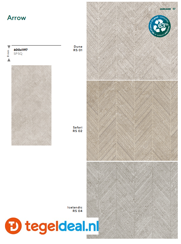 Mirage ReStone SAFARI RS02 Spazzolato BYS2, 30x60 cm 