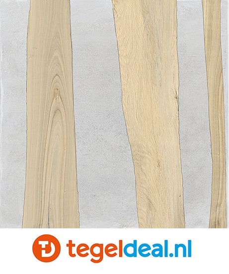 SIL Ceramiche, Industrial  FUSION SHELL, 120x120 cm, beton- houtlook tegels