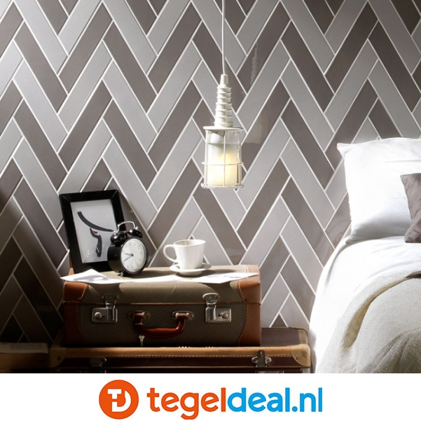 Tonalite, Arrow A+B, 5x23 cm, chevron wandtegels Tonalite, Arrow A+B, 5x23 cm, chevron wandtegels