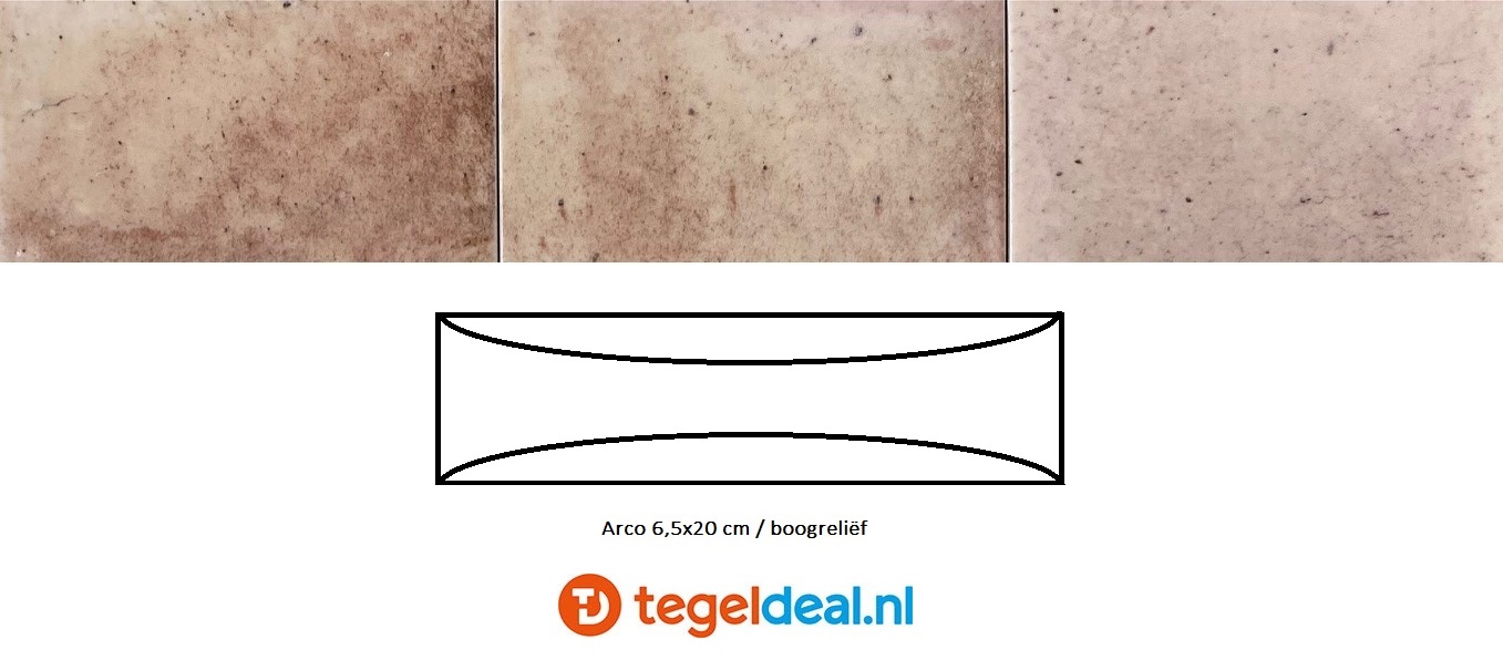 Equipe, Hanoi PINK, Arco 6,5x20 cm, art. 30064, reliëf wandtegels 