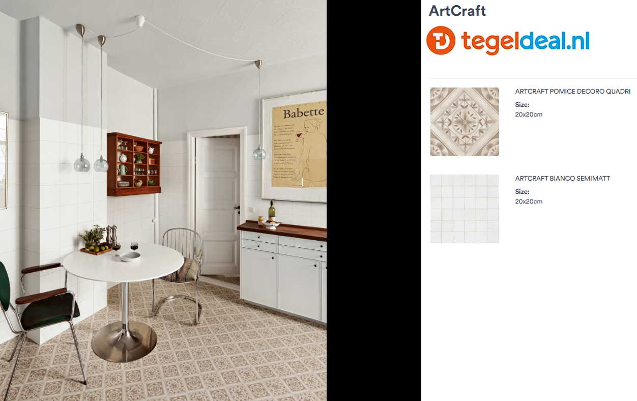 Marazzi ArtCraft POMICE Quadri, 20x20 cm MH5Y, terracottalook decortegels 