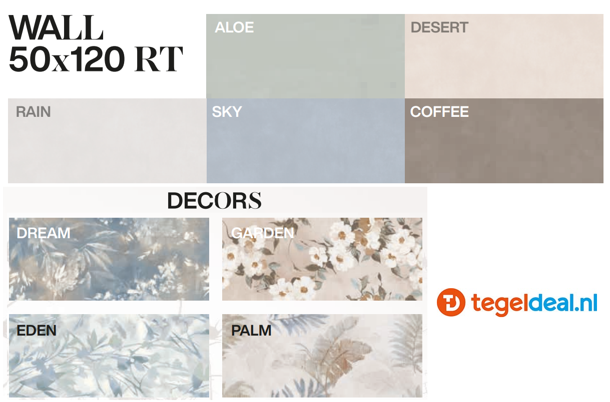 Supergres Your Match Wall, Palette No2, 50x120 cm, wandtegels Supergres Your Match Wall, Palette No2, 50x120 cm, wandtegels