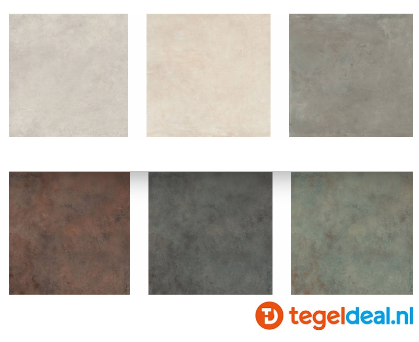 Supergres Irony, LEAD, 60x60 cm, metaallook tegels - €36,50 per m2 incl. btw