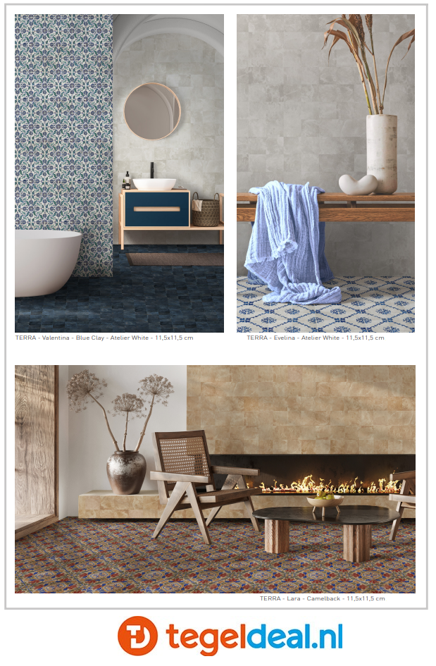 Nanda Tiles, Terra, 11,5x11,5 cm, vloer- en wandtegels Nanda Tiles, Terra, 11,5x11,5 cm, vloer- en wandtegels
